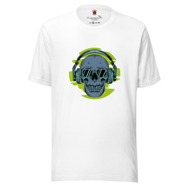 Camiseta de manga corta unisex Craneo con Audifonos Green - Imagen 3